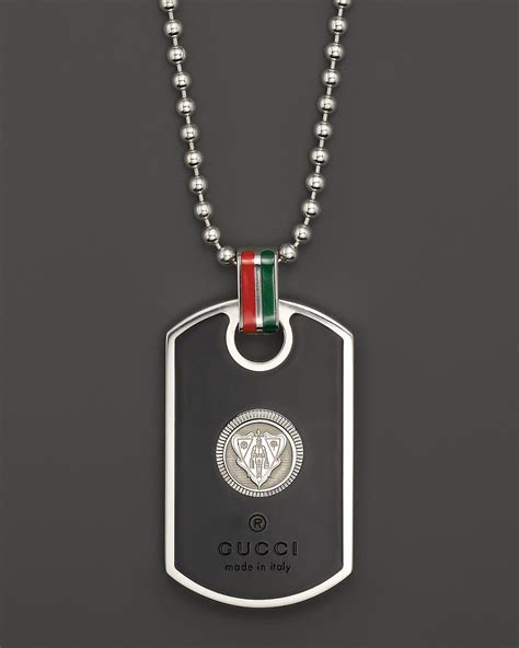 gucci dog tags fake|Gucci dog tag necklace men's.